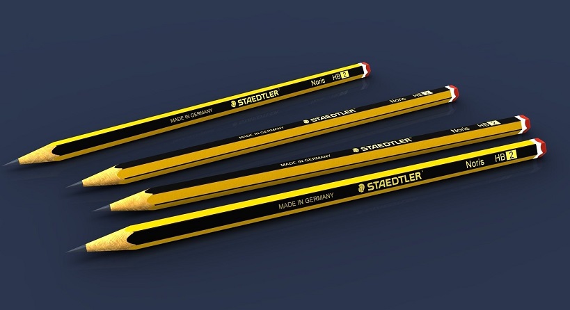 close-up of hb pencil set