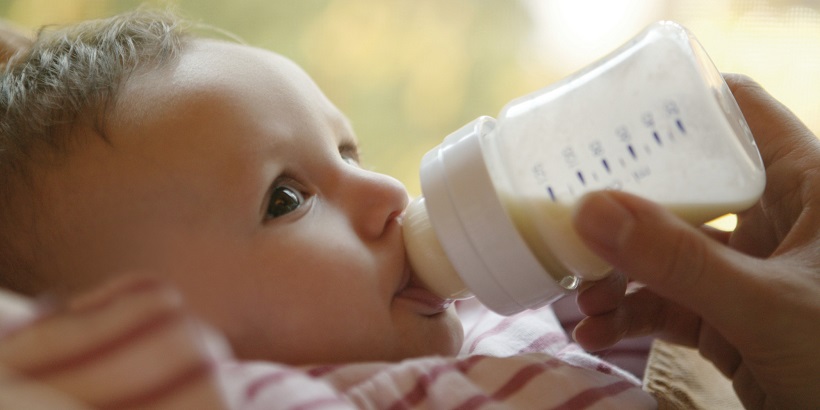 picture of Baby drinking from bottle